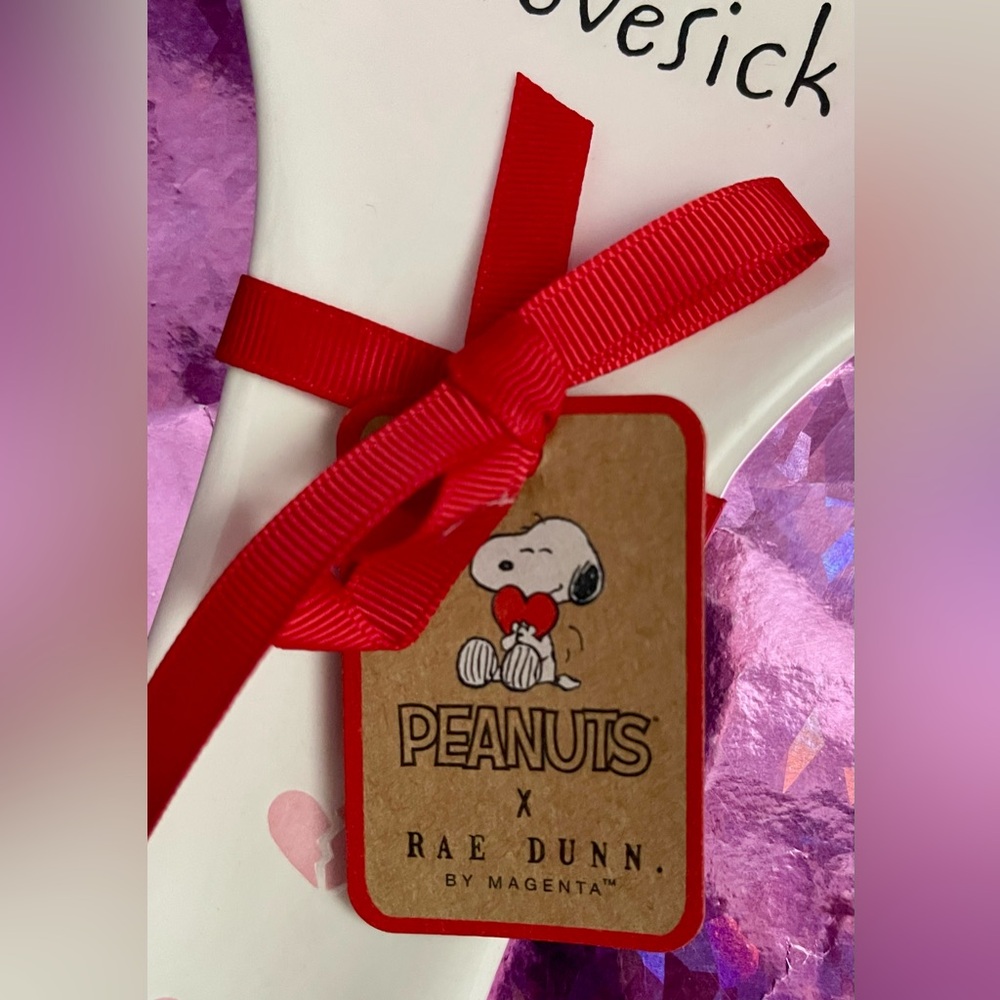 Rae Dunn Peanuts Snoopy Lovesick   Spoon Rest with Red Hearts 💔 - Picture 3 of 10